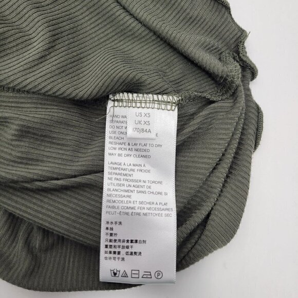 Free People Women's Shimmy Shake Dark Green Ribbed Oversized Top V Back Size XS - Picture 11 of 12
